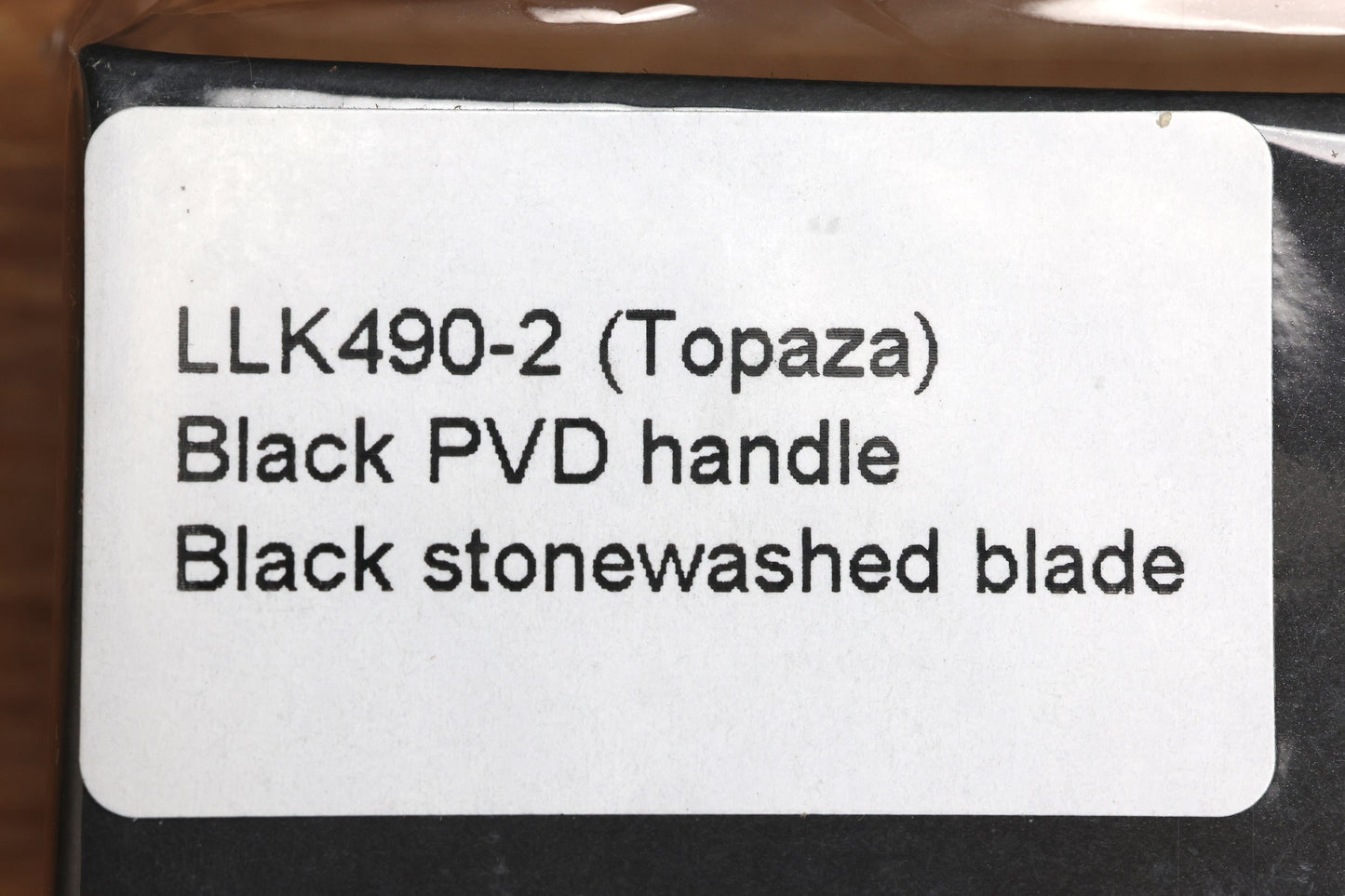 AVIAN KNIVES TOPAZA - LLK490-2 - BLACK PVD TITANIUM HANDLE - BLACK STONEWASHED MAGNACUT BLADE
