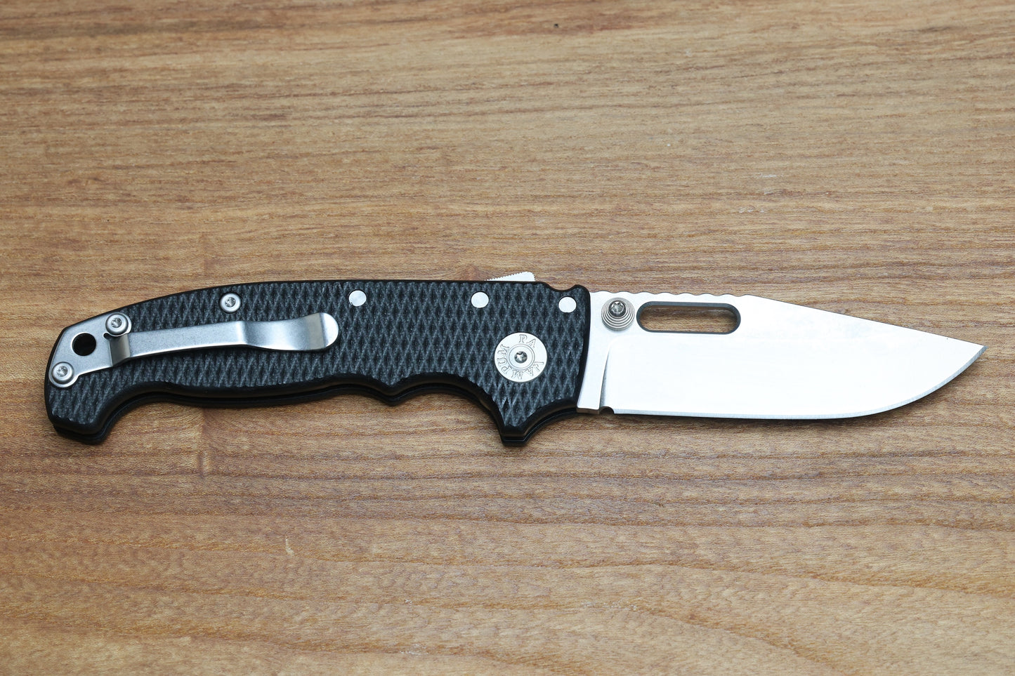 DEMKO KNIVES MG AD20S W/TEXTURED BLACK G10 HANDLES & MAGNACUT CLIP POINT BLADE