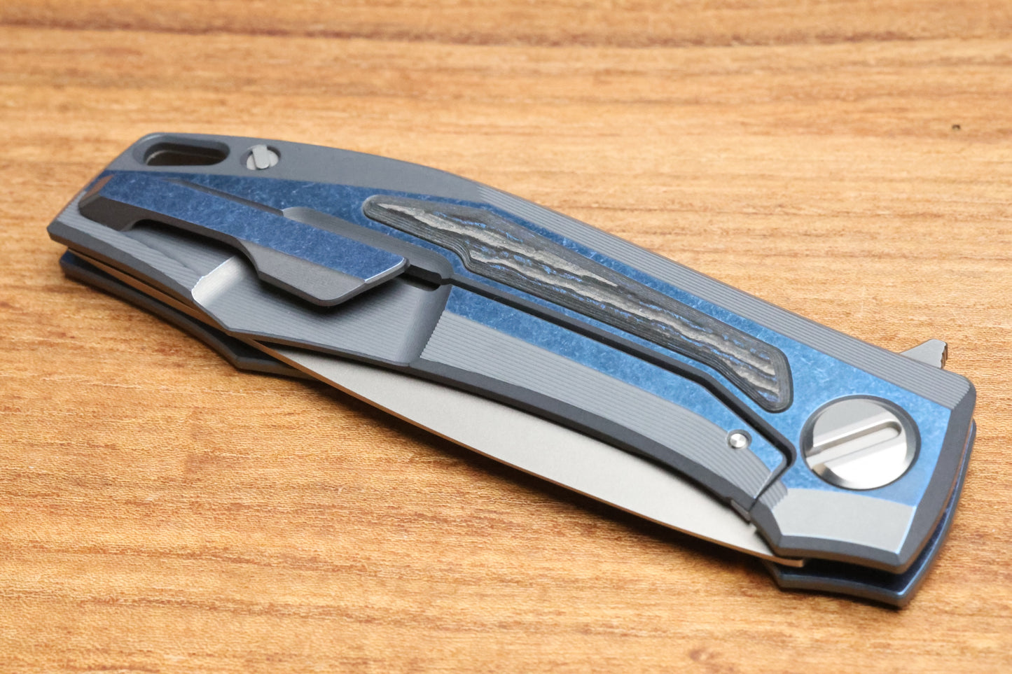 SHIROGOROV STORMY KMP (RKMP) - S90V BLADE - TITANIUM/WIND & RAIN CARBOTI HANDLE - SRRBS (CHARLES MARLOWE DESIGN)