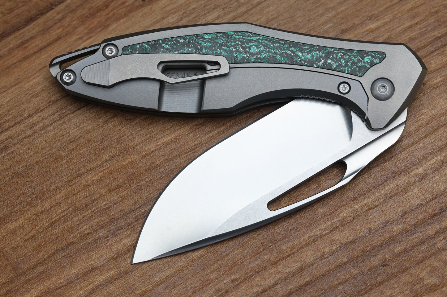 KOENIG KNIVES ARIUS NON-FLIPPER - TEAL MAGNETIC CARBOTI INLAY M390
