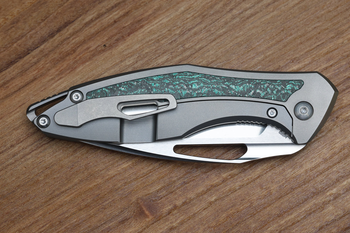 KOENIG KNIVES ARIUS NON-FLIPPER - TEAL MAGNETIC CARBOTI INLAY M390