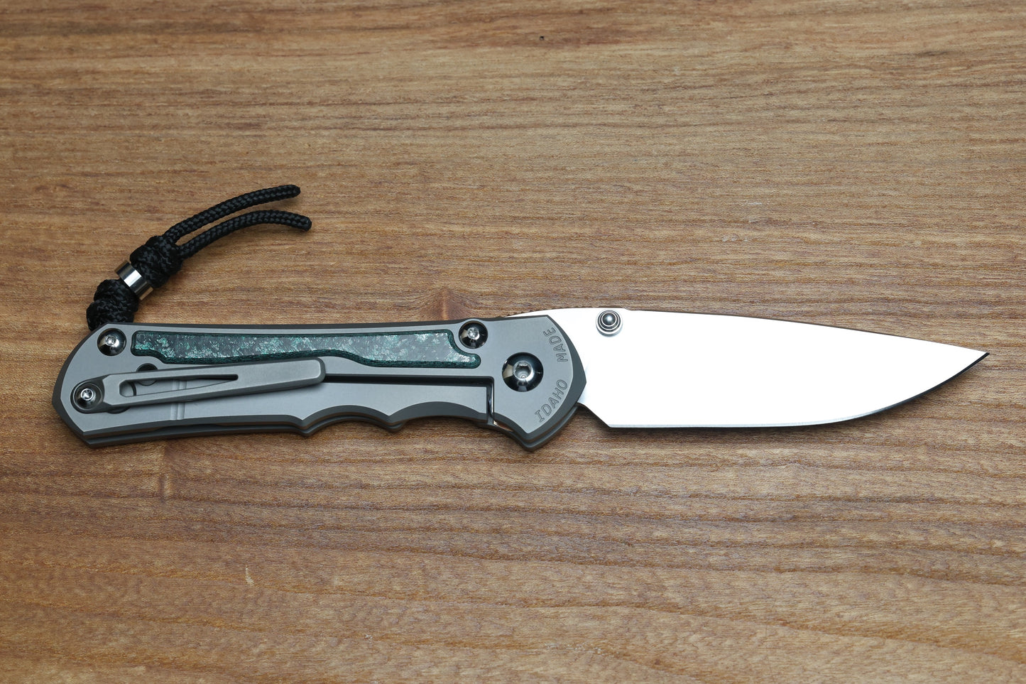 CHRIS REEVE LARGE INKOSI - TEAL MAGNETIC CARBOTI INLAY - DROP POINT CPM MAGNACUT BLADE - MIM CLIP