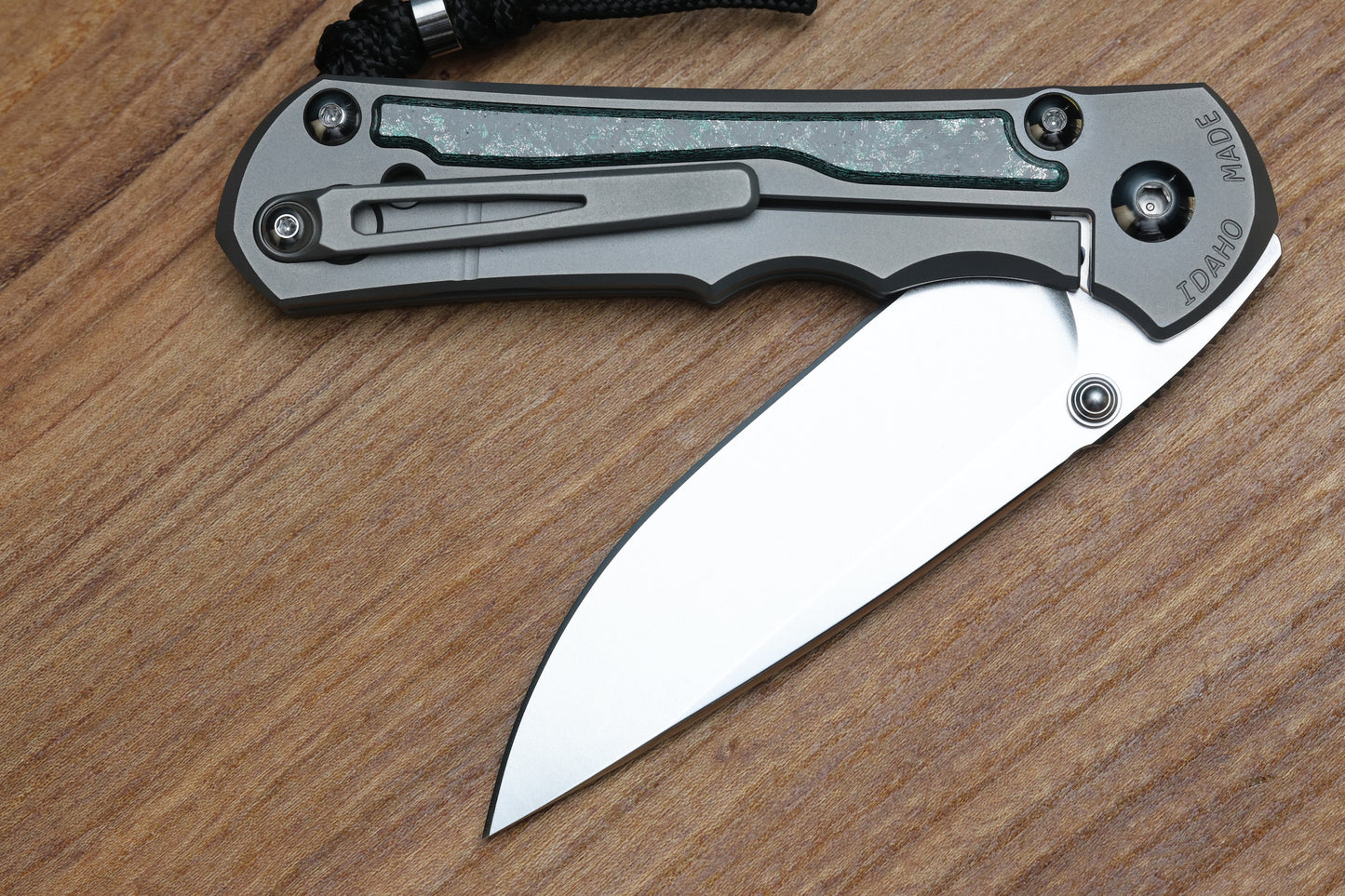 CHRIS REEVE LARGE INKOSI - TEAL MAGNETIC CARBOTI INLAY - DROP POINT CPM MAGNACUT BLADE - MIM CLIP