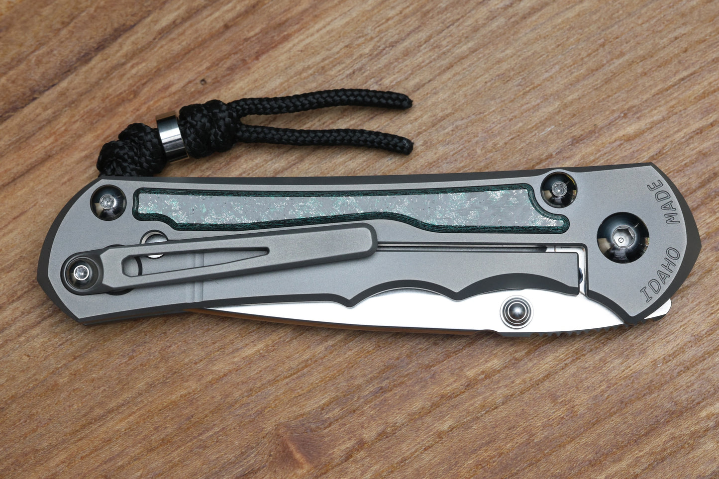 CHRIS REEVE LARGE INKOSI - TEAL MAGNETIC CARBOTI INLAY - DROP POINT CPM MAGNACUT BLADE - MIM CLIP