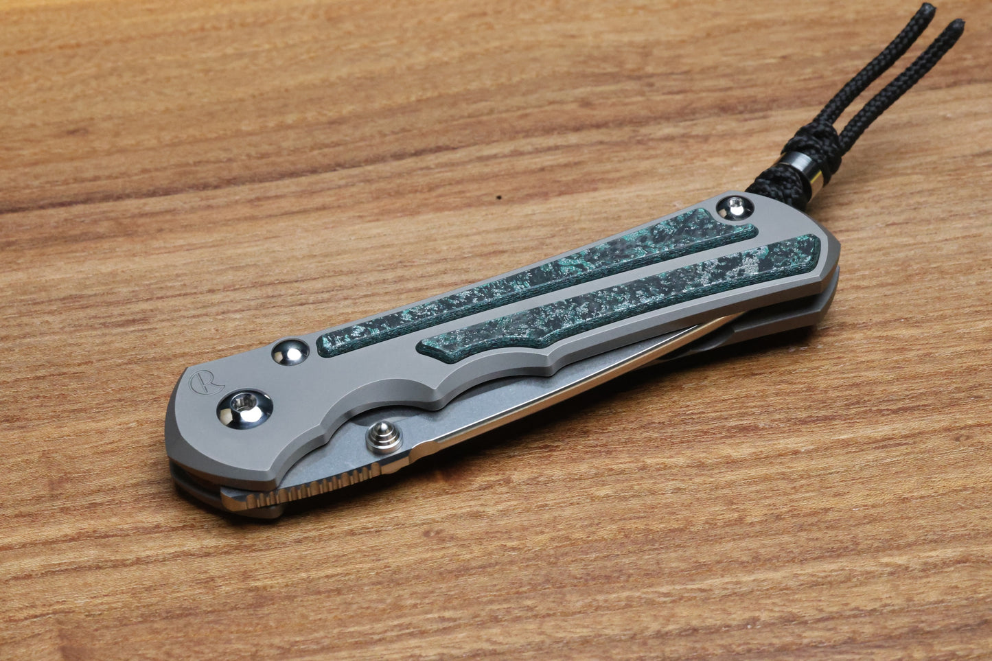 CHRIS REEVE LARGE INKOSI - TEAL MAGNETIC CARBOTI INLAY - DROP POINT CPM MAGNACUT BLADE - MIM CLIP