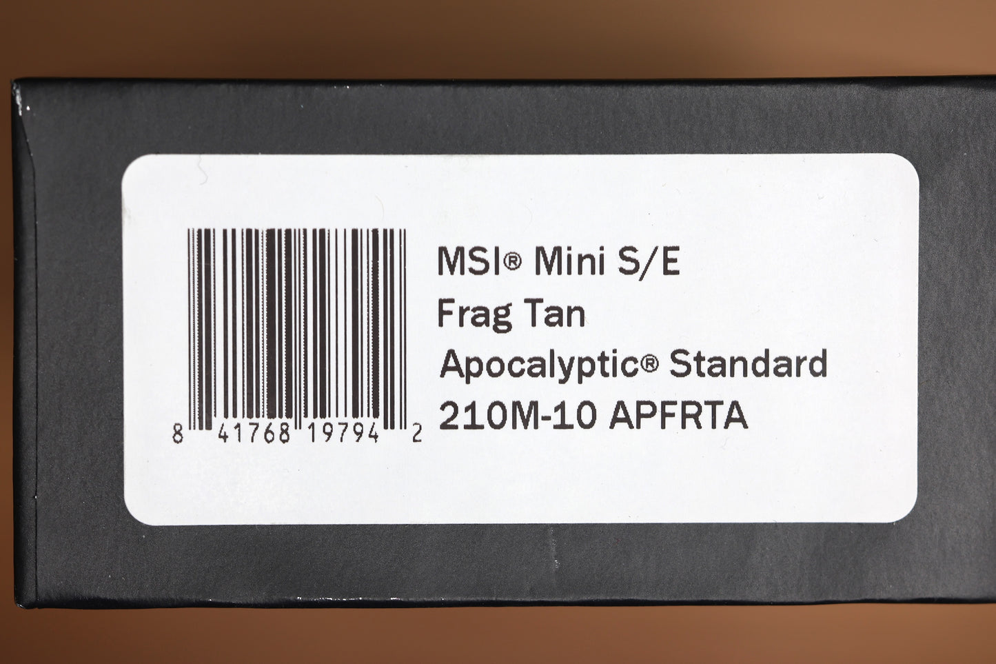 MICROTECH MSI RAM LOK MINI TAN FRAG ALUMINUM HANDLES W/ APOCALYPTIC M390MK 210M-10FRTA