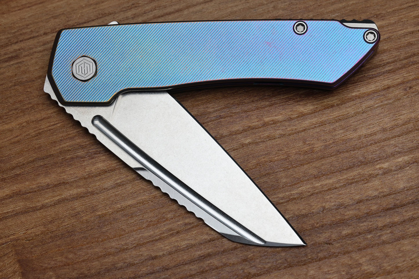 MACHINEWISE MOJAVE #608 - DISTRESSED TEXTURED TITANIUM AND S90V BLADE