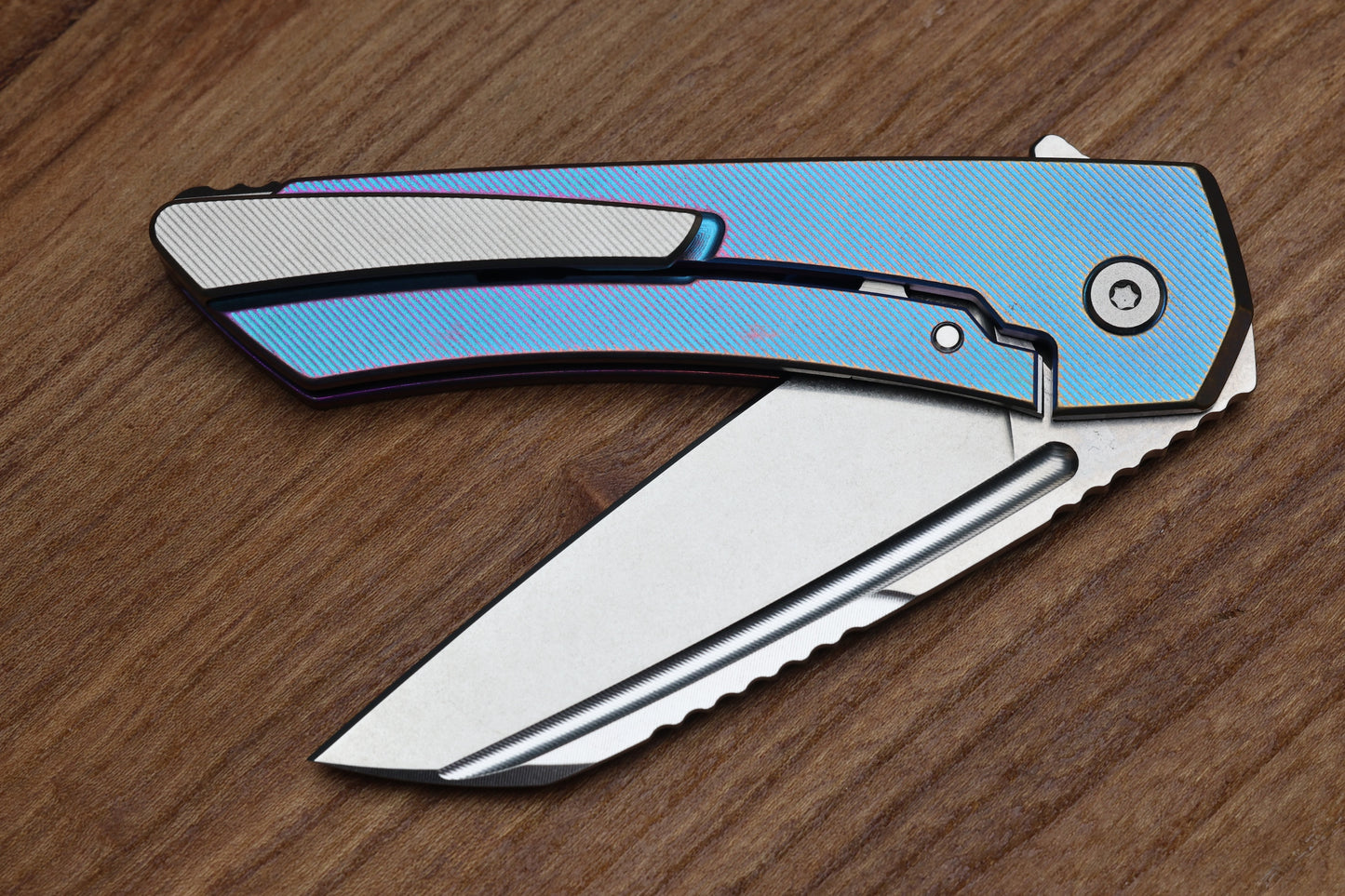 MACHINEWISE MOJAVE #608 - DISTRESSED TEXTURED TITANIUM AND S90V BLADE
