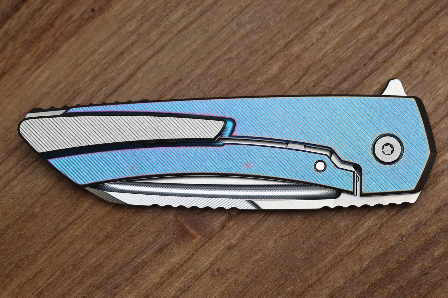 MACHINEWISE MOJAVE #608 - DISTRESSED TEXTURED TITANIUM AND S90V BLADE