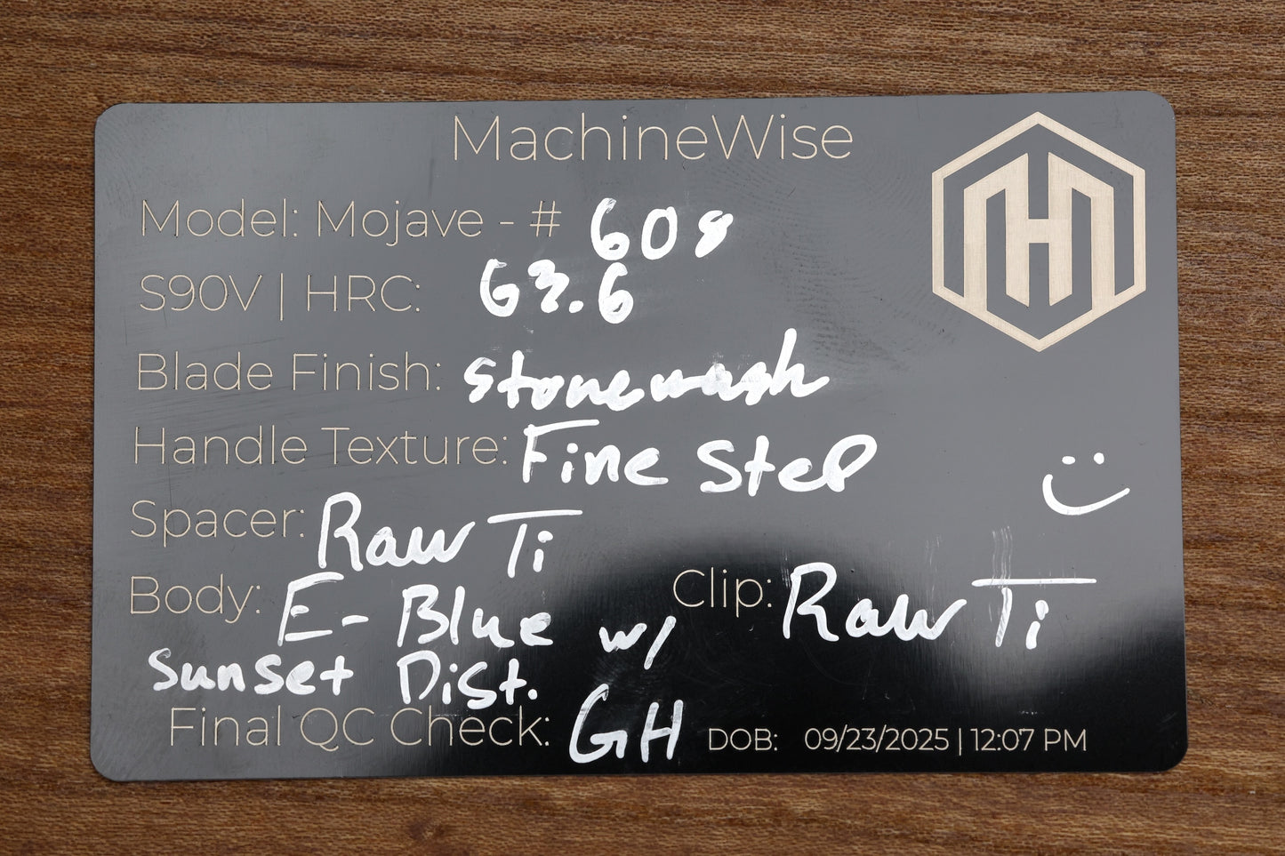 MACHINEWISE MOJAVE #608 - DISTRESSED TEXTURED TITANIUM AND S90V BLADE