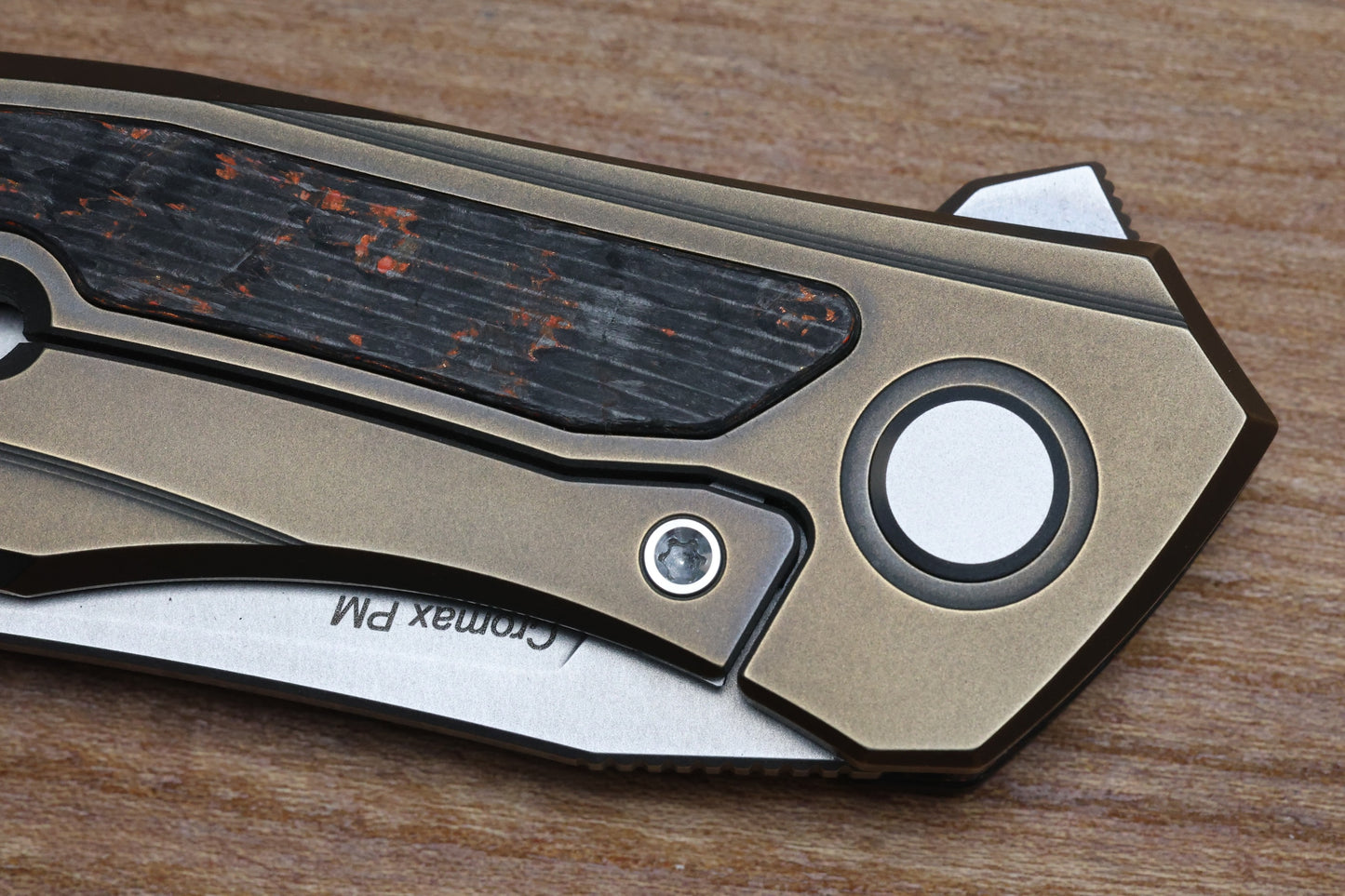SHIROGOROV KNIVES QUANTIUM HALLOWEEN EDITION - CROMAX PM BLADE - TITANIUM/"HALLOWEEN" TECHNOCARBO W/ LUMINOFOR HANDLE - MRBS
