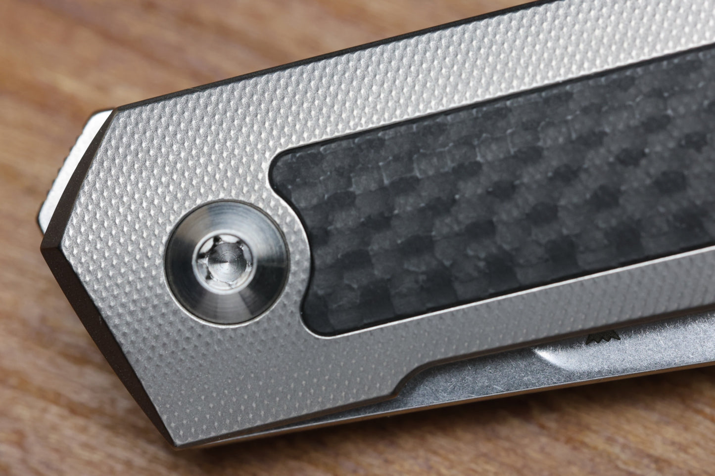 ANSO OF DENMARK ARN - GREY/SATIN - TITANIUM HANDLE - CARBON FIBER INLAYS - RWL34 BLADE - #65