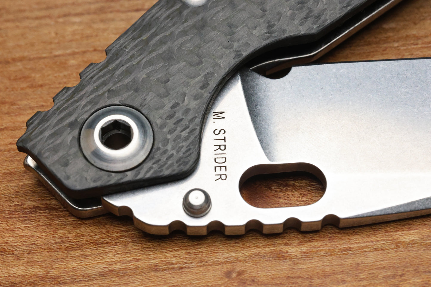 MICK STRIDER SNG CONTOURED CARBON FIBER/TITANIUM & S30V