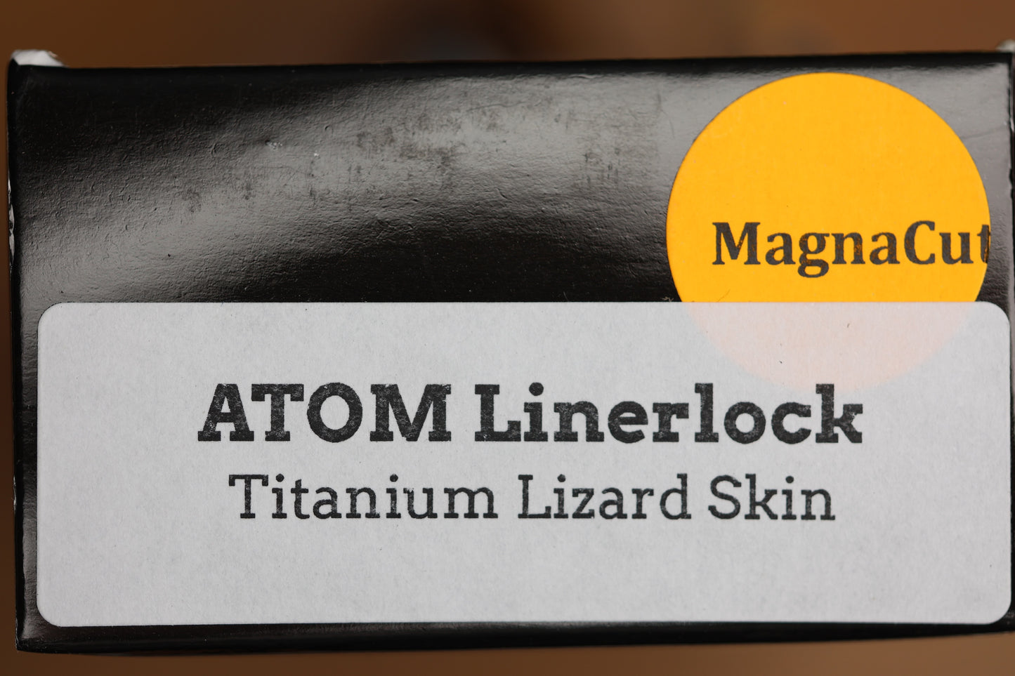 THREE RIVERS MANUFACTURING ATOM LIZARD SKIN TITANIUM 3.5" DROP POINT MAGNACUT