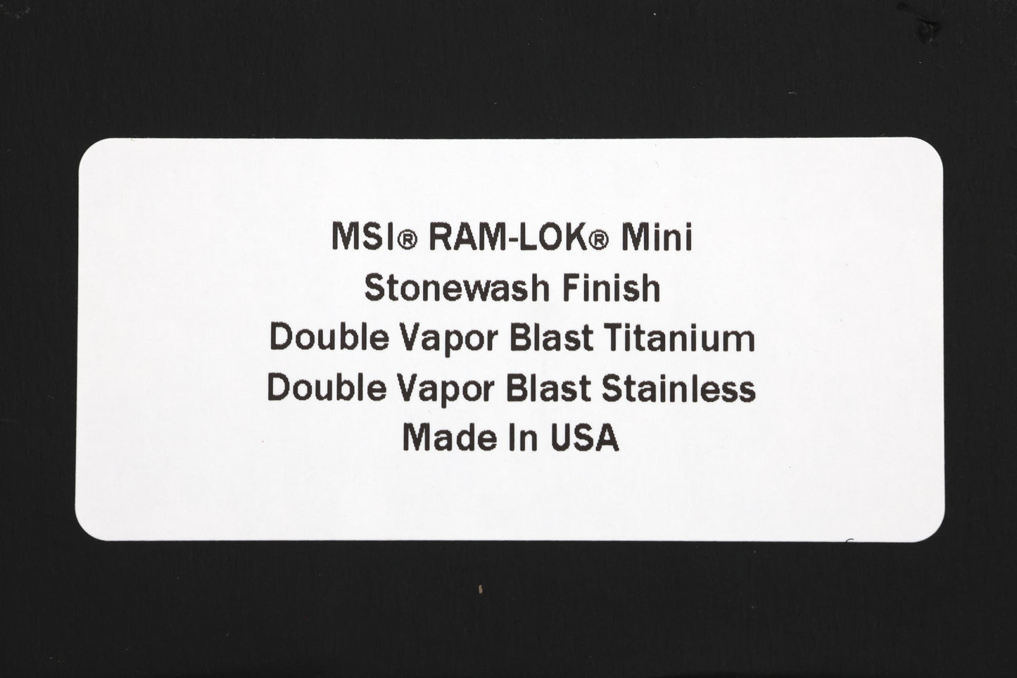 MARFIONE CUSTOM MSI RAM LOK MINI DOUBLE VAPOR BLAST TITANIUM HANDLES W/ DOUBLE VAPOR ACCENTS & STONEWASH M390MK
