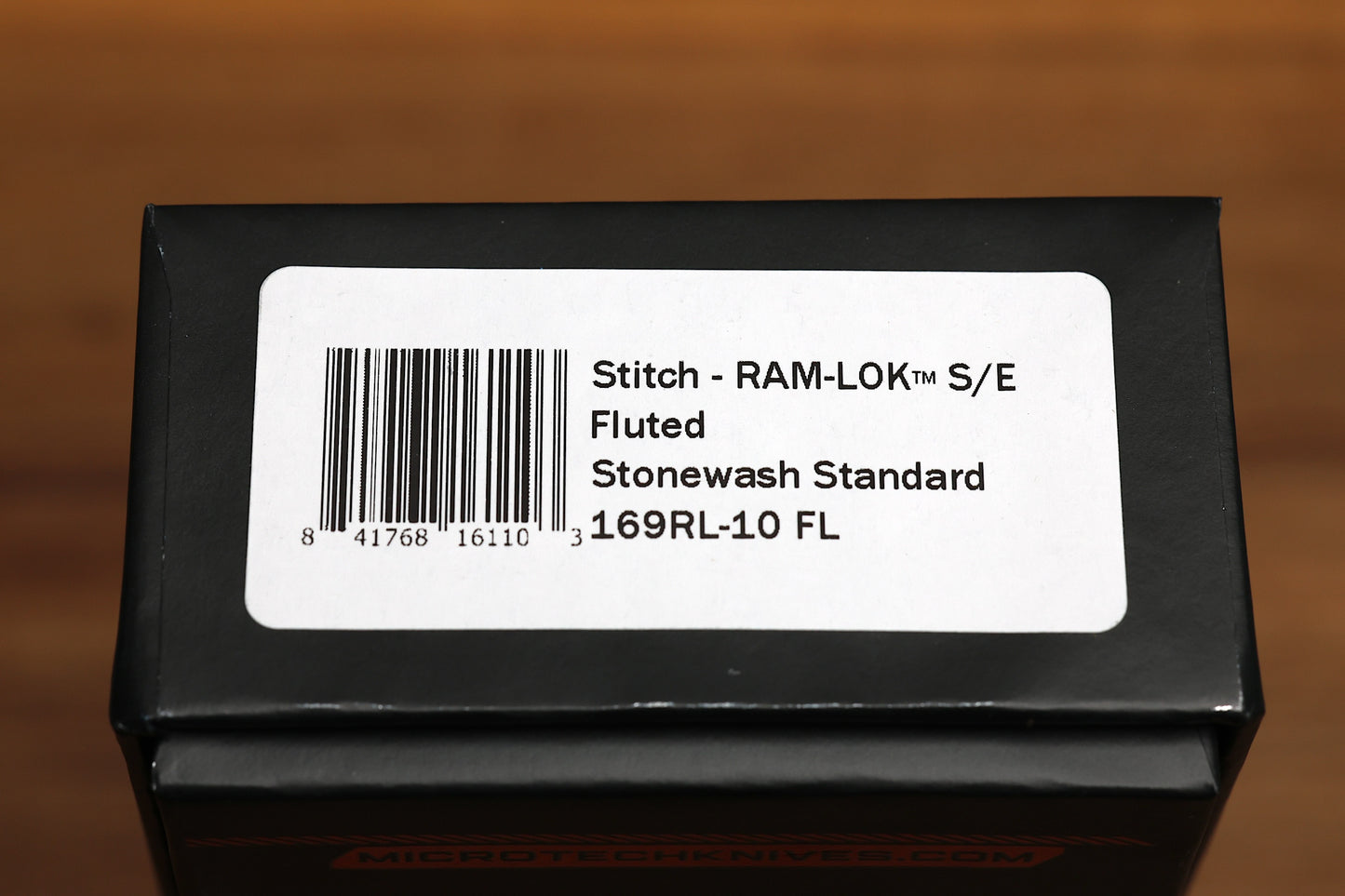 MICROTECH KNIVES MANUAL STITCH RAM LOK FLUTED BLACK ALUMINUM & M390MK 169RL-10 FL