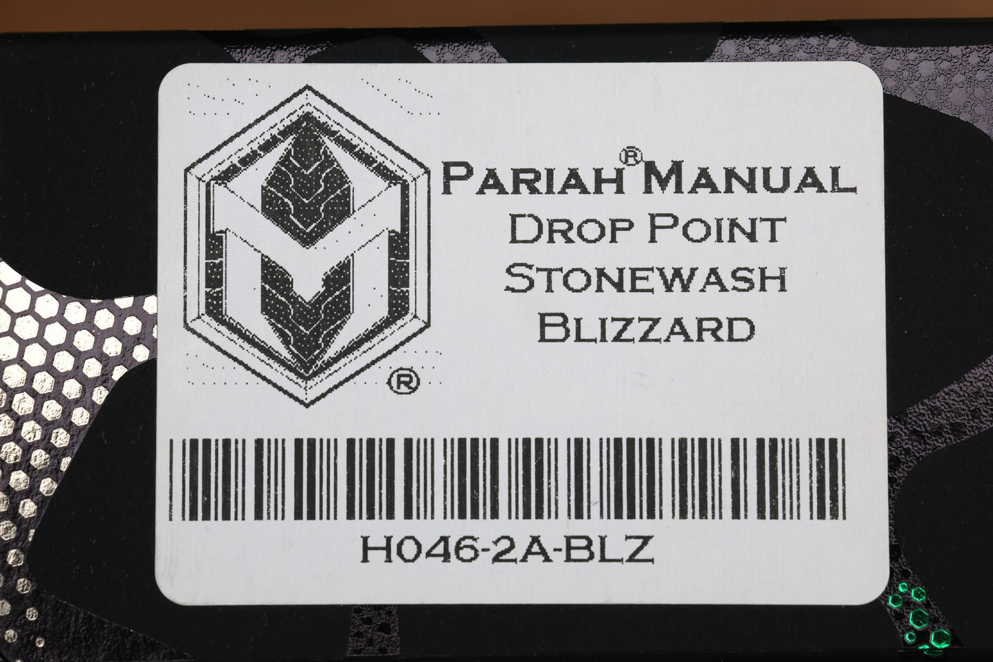 HERETIC KNIVES PARIAH M/A BUTTON LOCK BLIZZARD WORN ALUMINUM HANDLES W/ STONEWASH MAGNACUT H046-2A-BLZ