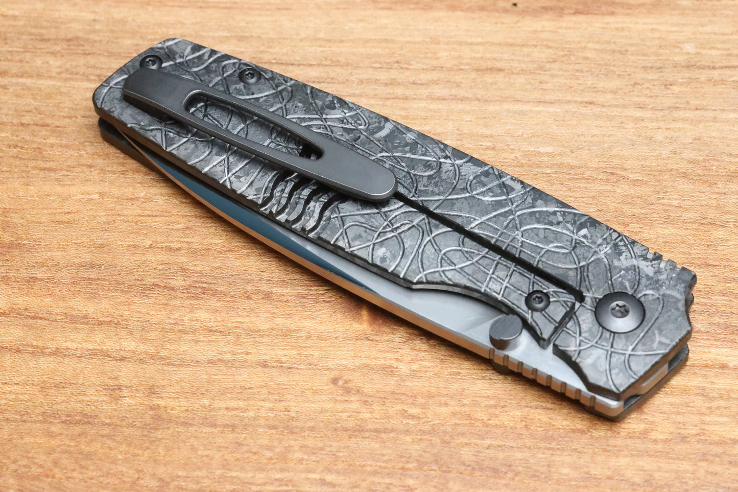 CUSTOM KNIFE FACTORY LEX BLACK CRYSTAL TI M398 BLADE