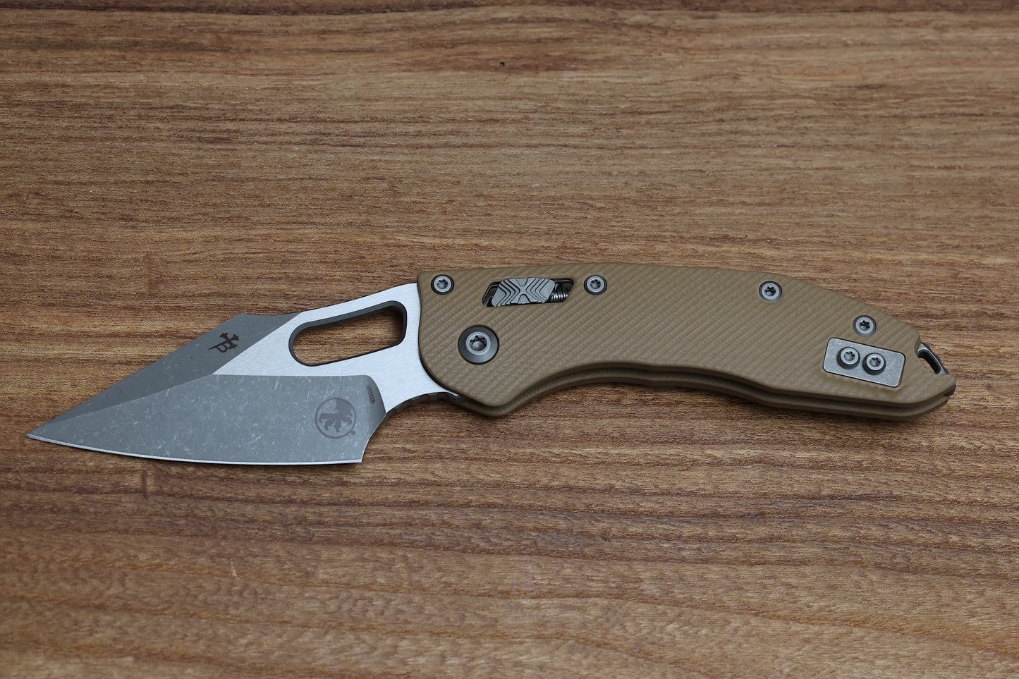 MICROTECH KNIVES MANUAL STITCH RAM LOK FLUTED TAN G-10 & APOCALYPTIC M390MK 169RL-10 APFLGTTA