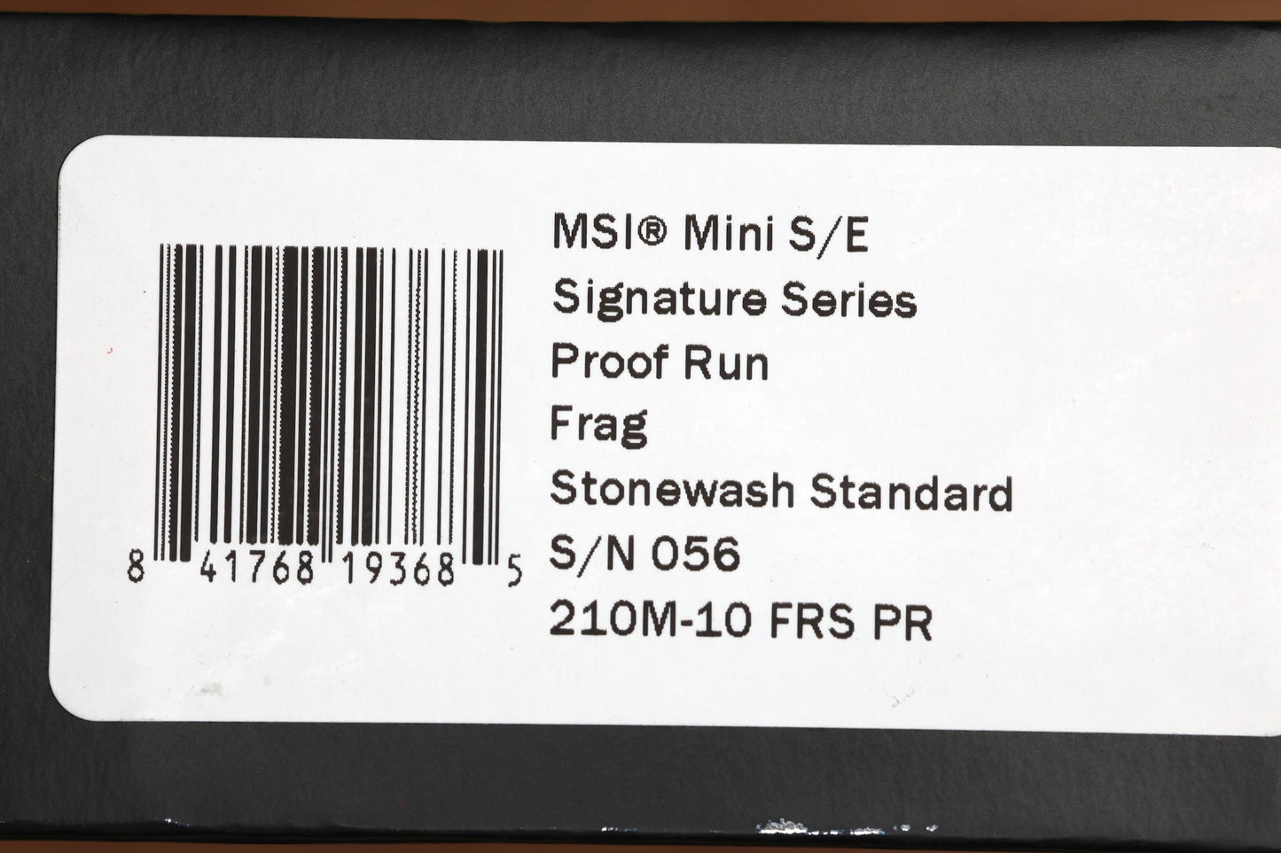 MICROTECH MSI RAM LOK MINI PROOF RUN BLACK FRAG ALUMINUM HANDLES W/ STONEWASH M390MK 210M-10FRSPR