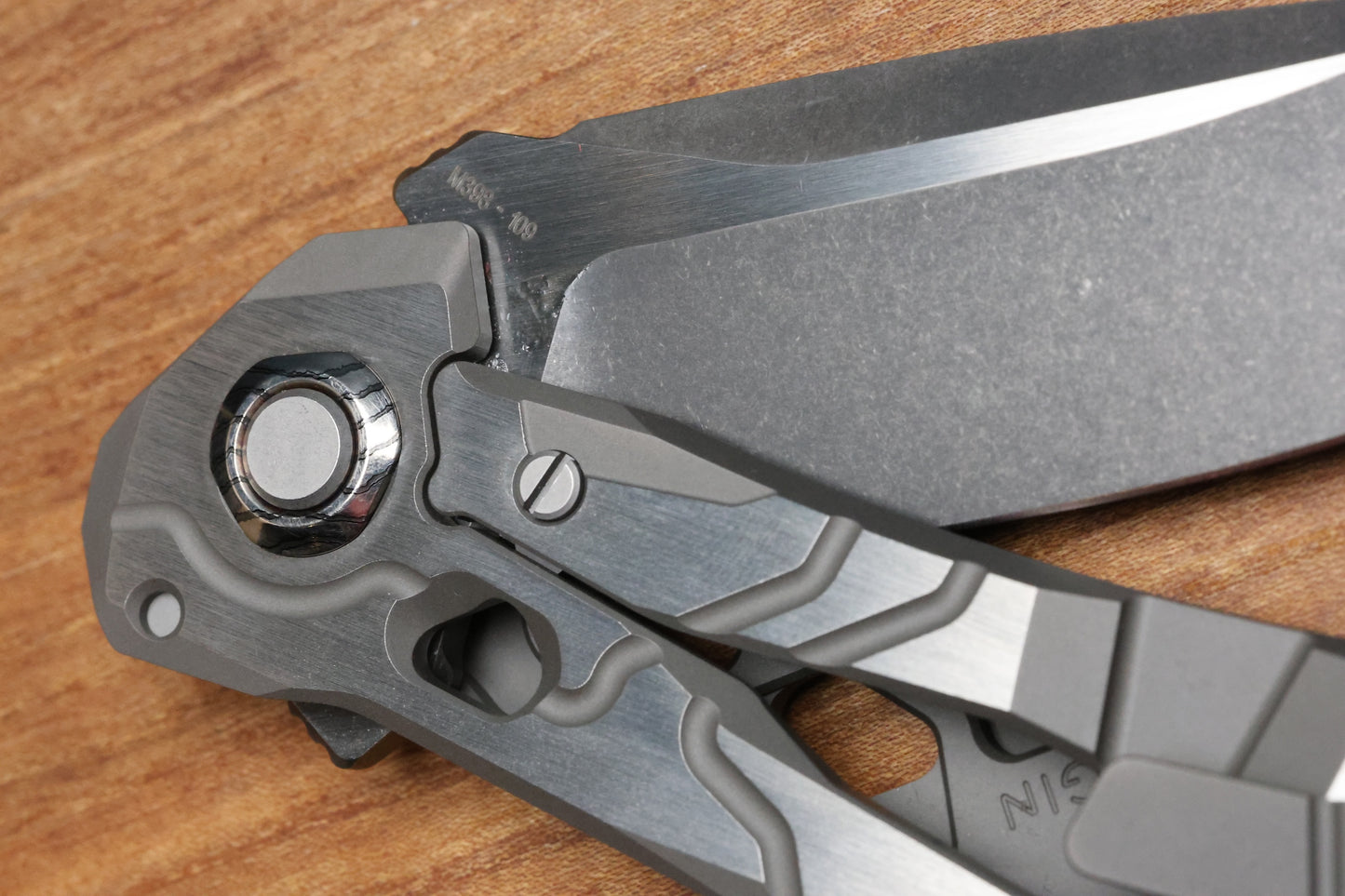CUSTOM KNIFE FACTORY T25 MILLED TITANIUM HANDLES W/ M398