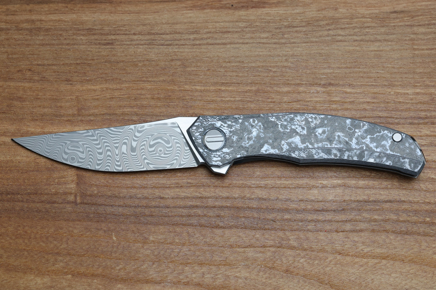 SHIROGOROV KNIVES QUANTIUM WKM - TITANIUM/WHITE CARBOTI HANDLE - ZDI-E BLADE - MRBS
