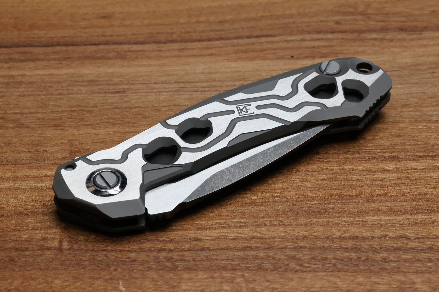 CUSTOM KNIFE FACTORY T25 MILLED TITANIUM HANDLES W/ M398