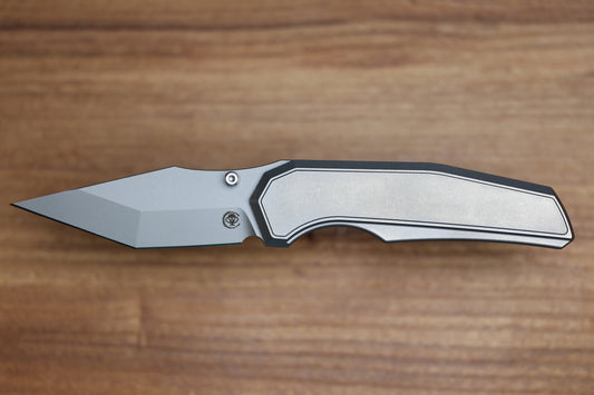 CHAVES KNIVES JAKE MCCOY OMEGA STREET STONEWASH  TITANIUM INTEGRAL HANDLE & MAZCHINE FINISH M390