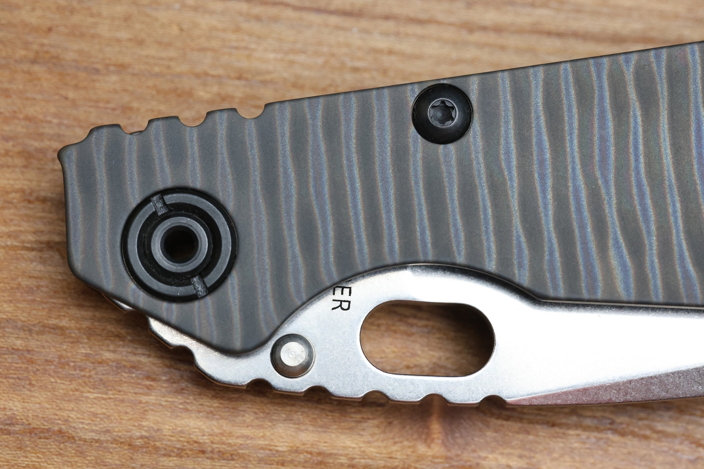 STRIDER KNIVES SNG DSS, STONEWASHED CPM-S30V BLADE, FLAMED TITANIUM TOP SCALE, FLAMED TITANIUM FRAME