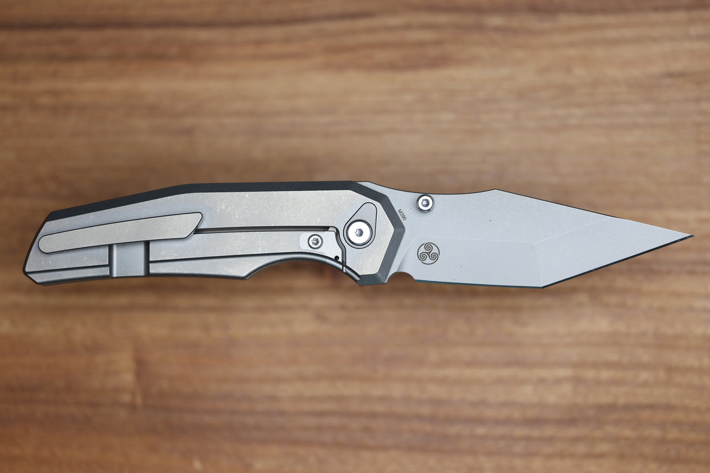 CHAVES KNIVES JAKE MCCOY OMEGA STREET STONEWASH  TITANIUM INTEGRAL HANDLE & MAZCHINE FINISH M390