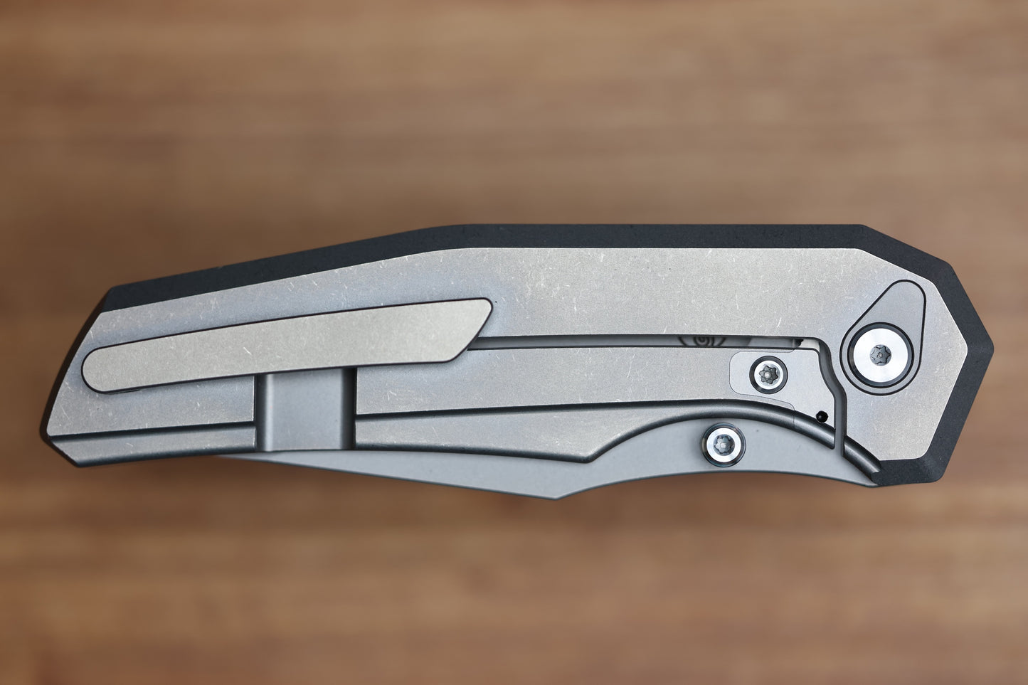 CHAVES KNIVES JAKE MCCOY OMEGA STREET STONEWASH  TITANIUM INTEGRAL HANDLE & MAZCHINE FINISH M390