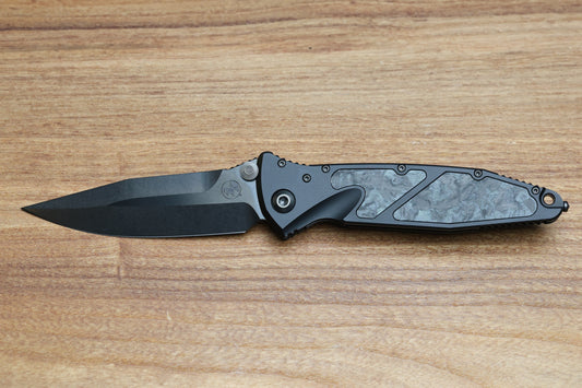 MICROTECH SOCOM ELITE M/A DLC SPIKE GRIND W/ GLOW FAT CARBON INLAYS SIGNATURE SERIES