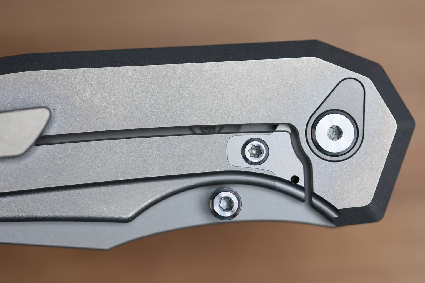 CHAVES KNIVES JAKE MCCOY OMEGA STREET STONEWASH  TITANIUM INTEGRAL HANDLE & MAZCHINE FINISH M390