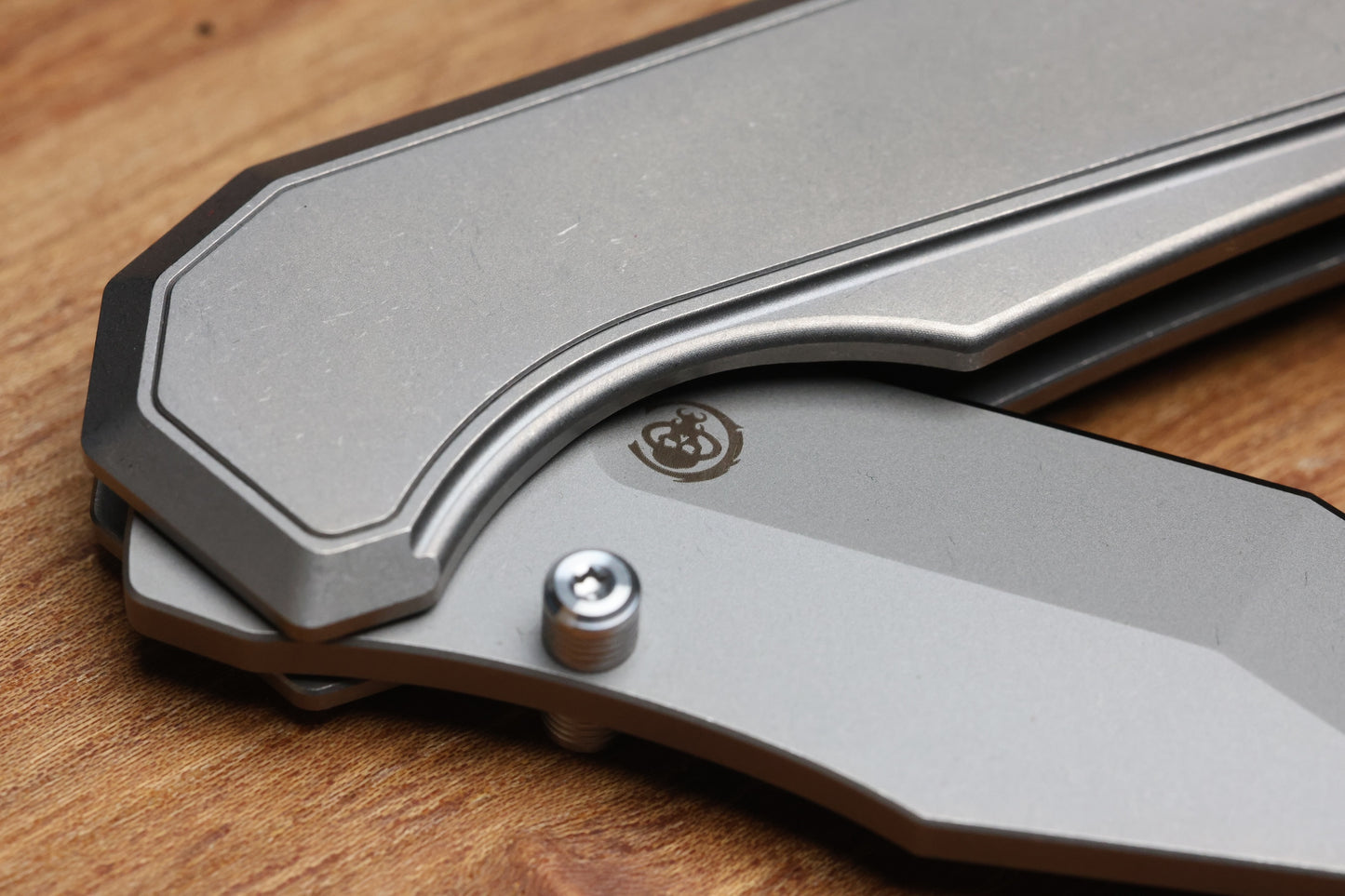 CHAVES KNIVES JAKE MCCOY OMEGA STREET STONEWASH  TITANIUM INTEGRAL HANDLE & MAZCHINE FINISH M390