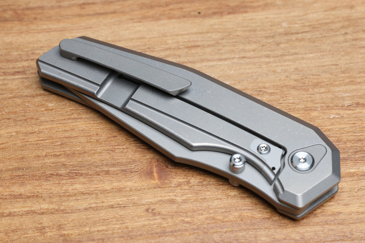 CHAVES KNIVES JAKE MCCOY OMEGA STREET STONEWASH  TITANIUM INTEGRAL HANDLE & MAZCHINE FINISH M390