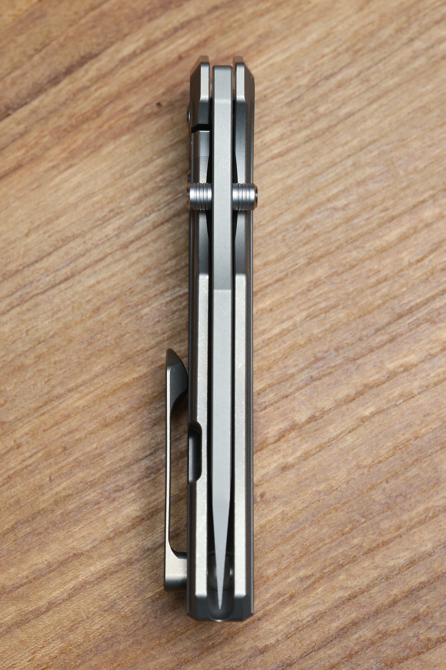 CHAVES KNIVES JAKE MCCOY OMEGA STREET STONEWASH  TITANIUM INTEGRAL HANDLE & MAZCHINE FINISH M390
