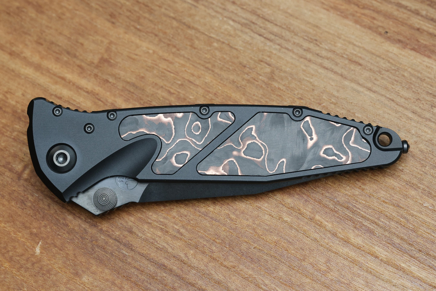MICROTECH SOCOM ELITE M/A DLC SPIKE GRIND W/ LIVEWIRE COPPER CARBON INLAYS SIGNATURE SERIES