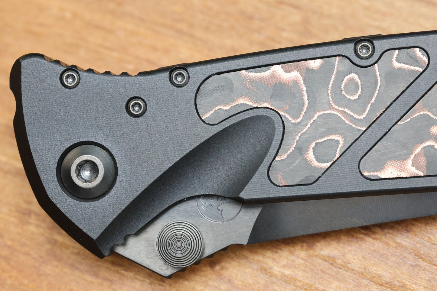 MICROTECH SOCOM ELITE M/A DLC SPIKE GRIND W/ LIVEWIRE COPPER CARBON INLAYS SIGNATURE SERIES