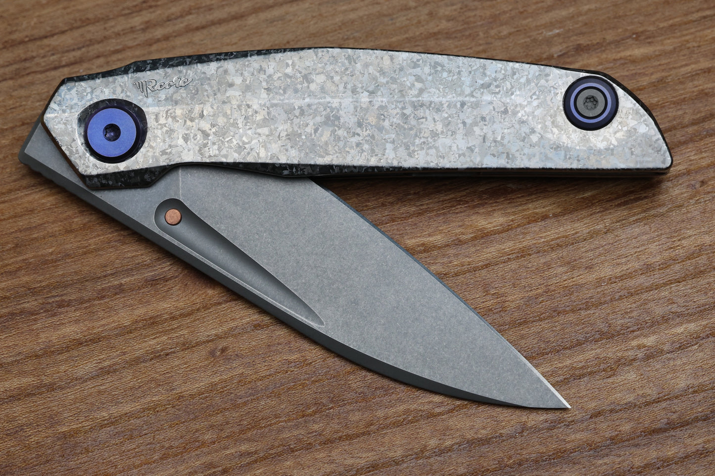 REATE KNIVES VULPEX VK ANUB CRYSTALIZED TITANIUM HANDLE - DARKWASHED ELMAX BLADE