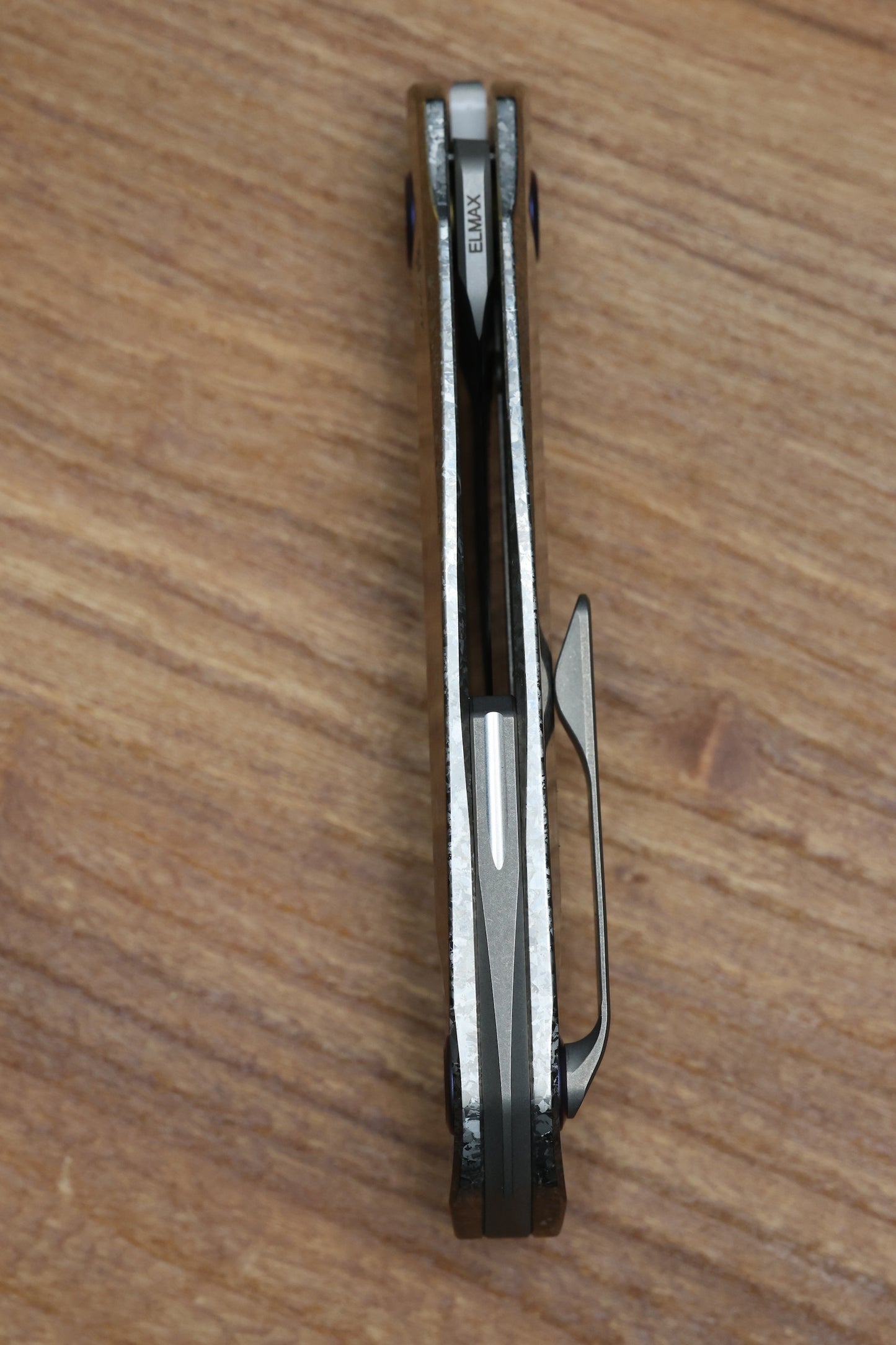 REATE KNIVES VULPEX VK ANUB CRYSTALIZED TITANIUM HANDLE - DARKWASHED ELMAX BLADE