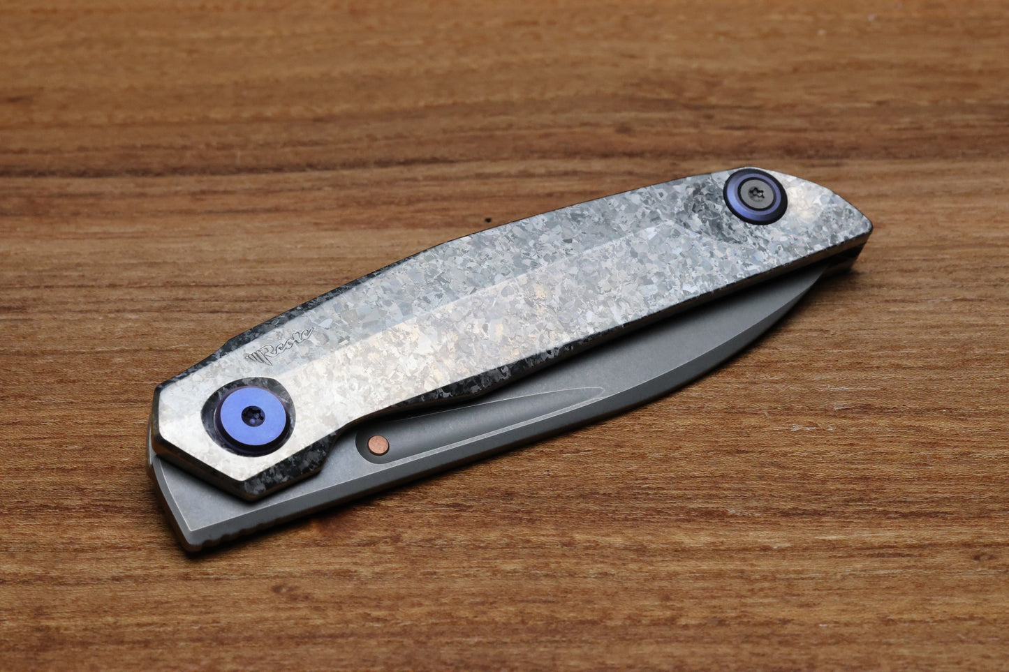 REATE KNIVES VULPEX VK ANUB CRYSTALIZED TITANIUM HANDLE - DARKWASHED ELMAX BLADE