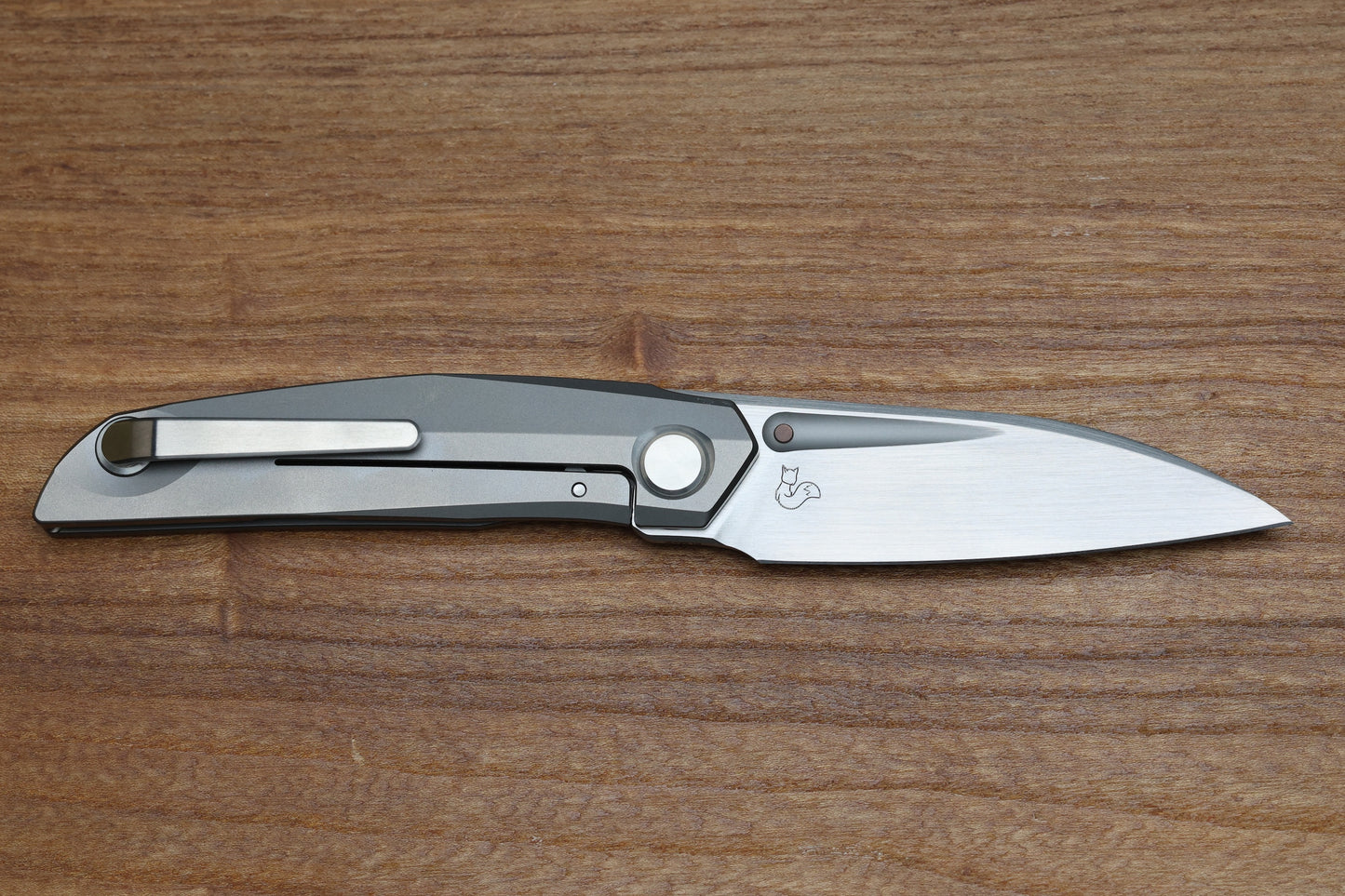 REATE KNIVES VULPEX VK ANUB BLASTED TITANIUM HANDLE - HAND SATIN ELMAX BLADE