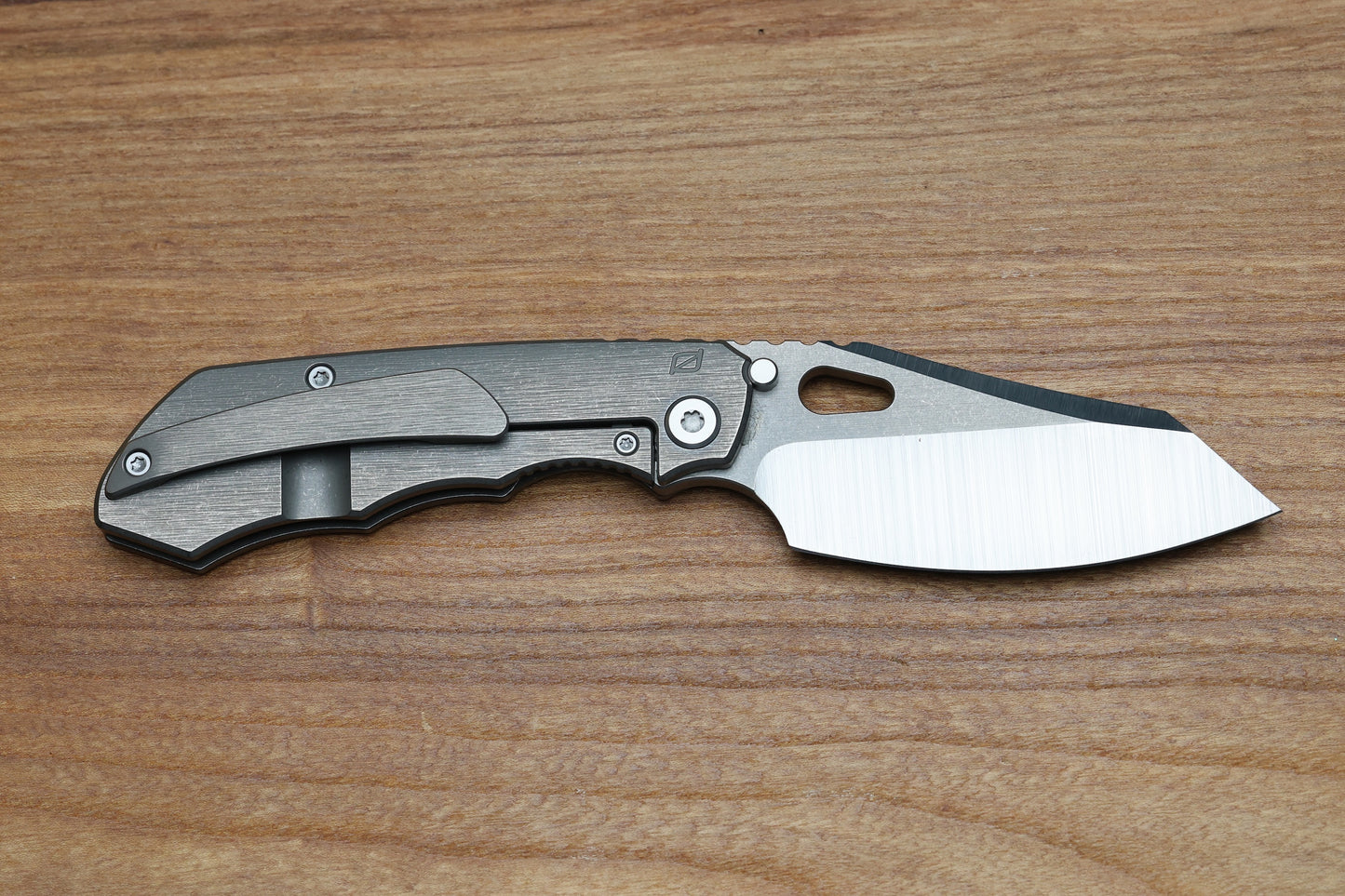 CUSTOM KNIFE FACTORY & ROTTEN DESIGN EVO 1.1 TUMBLED TI HANDLES W/ M398