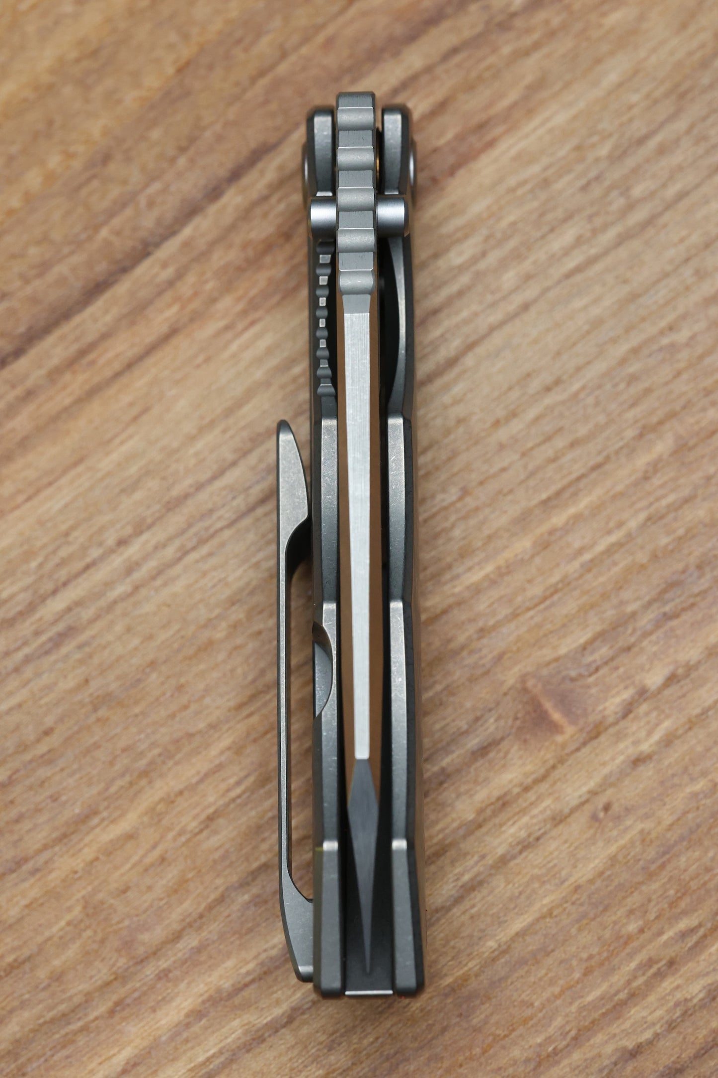 CUSTOM KNIFE FACTORY & ROTTEN DESIGN EVO 1.1 TUMBLED TI HANDLES W/ M398