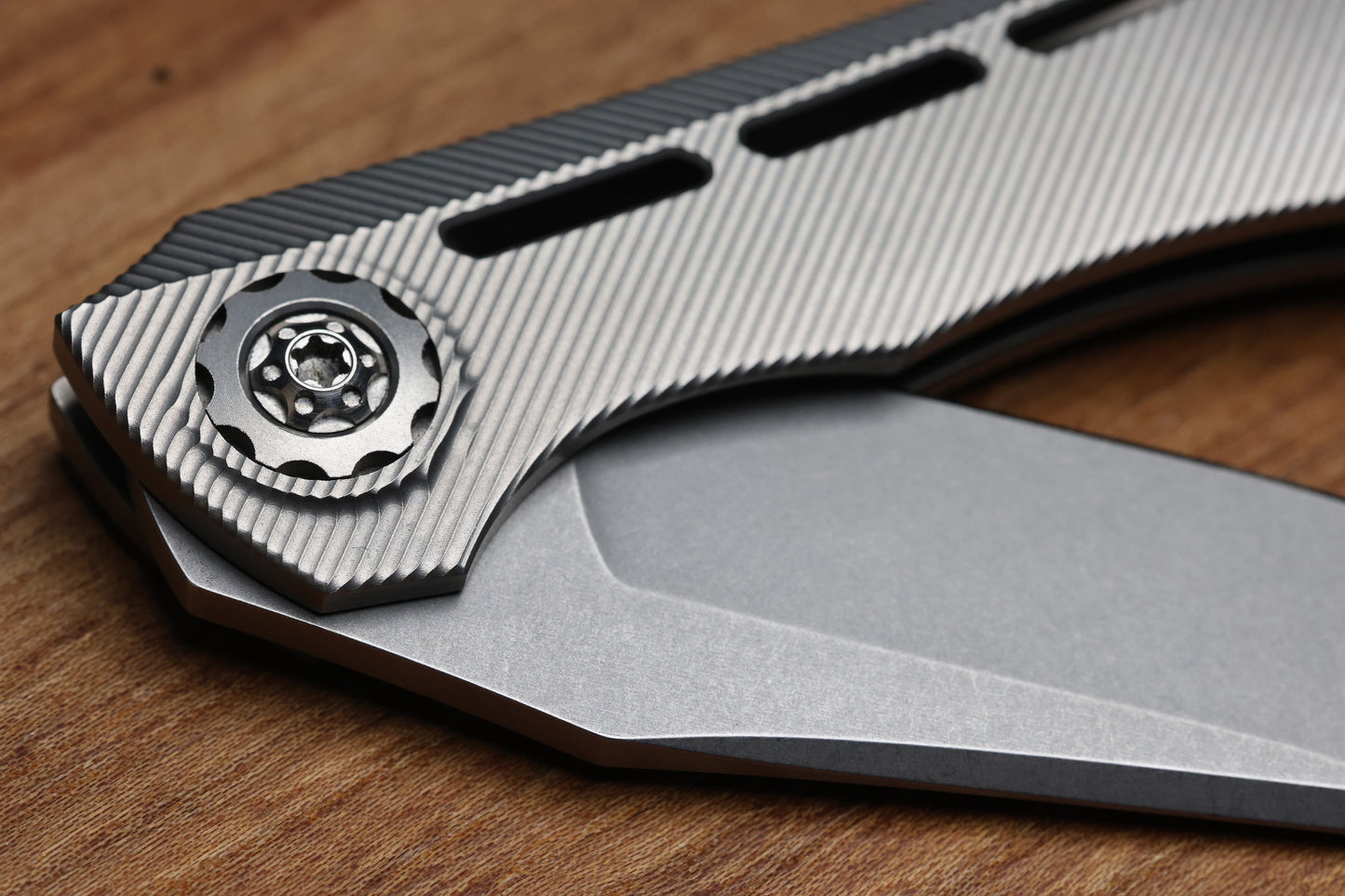 KODY EUTSLER INSET DUK ZIRBLAST FINISH TITANIUM CPM154 BLADE (PREOWNED)