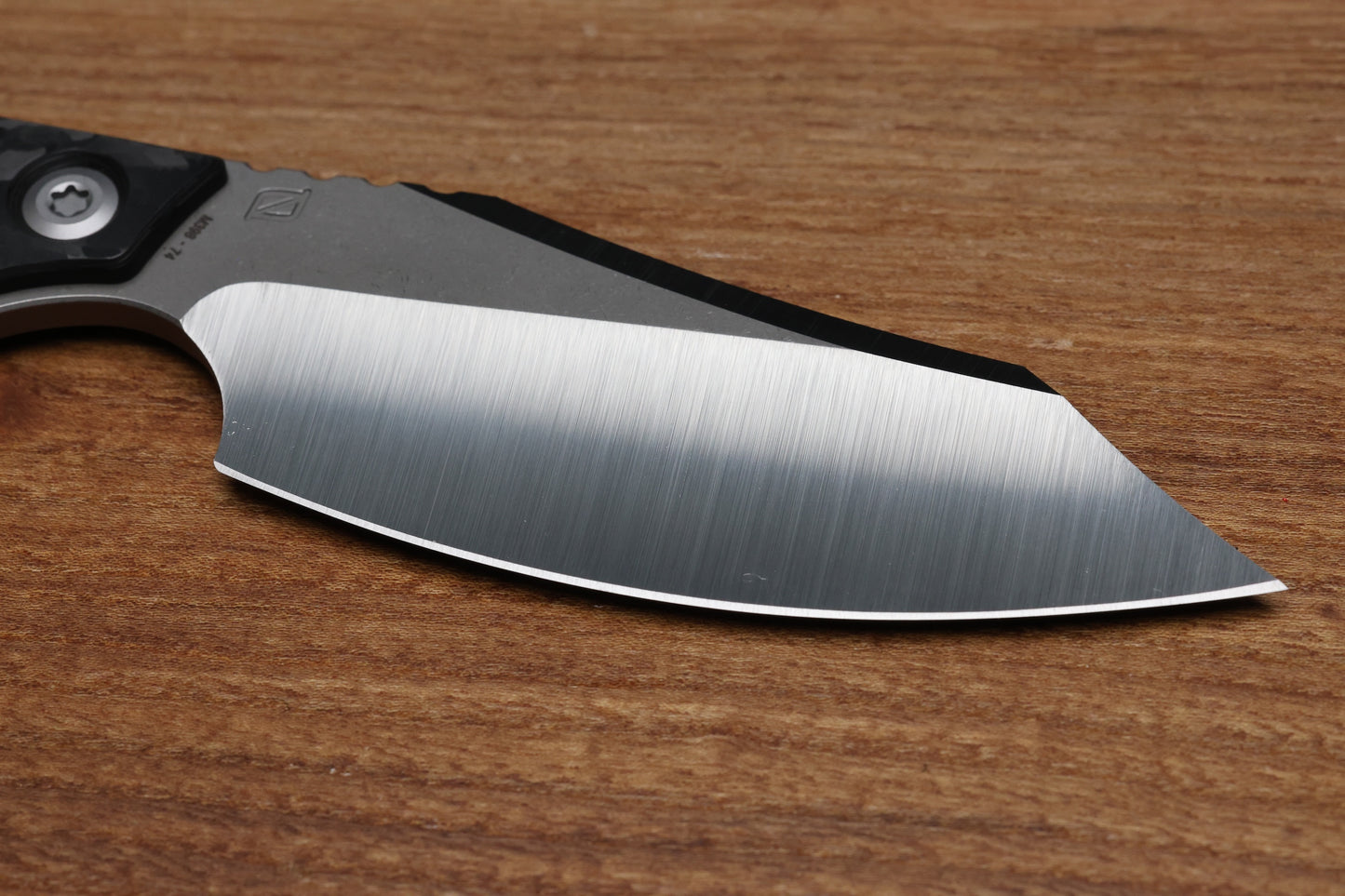 CUSTOM KNIFE FACTORY & ROTTEN DESIGN EVO FIXED BLADE W/ M398 & CARBON FIBER HANDLES