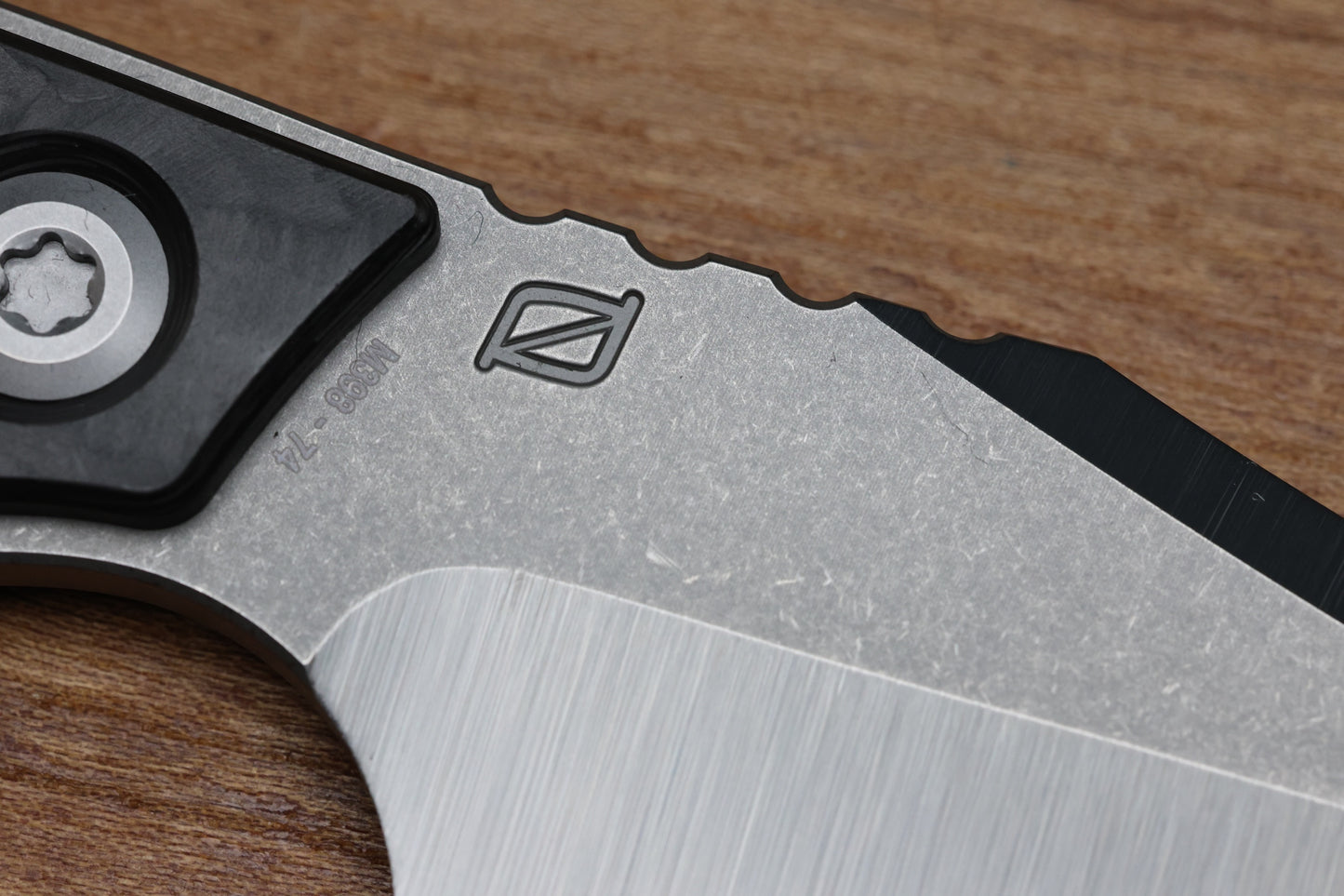 CUSTOM KNIFE FACTORY & ROTTEN DESIGN EVO FIXED BLADE W/ M398 & CARBON FIBER HANDLES