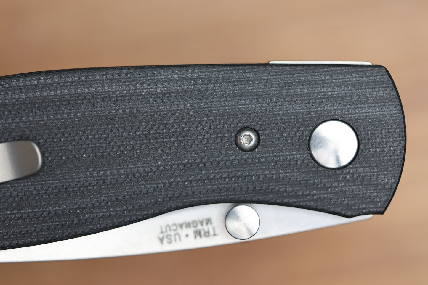 THREE RIVERS MANUFACTURING ATOM JET BLACK G10 MAGNACUT BLADE