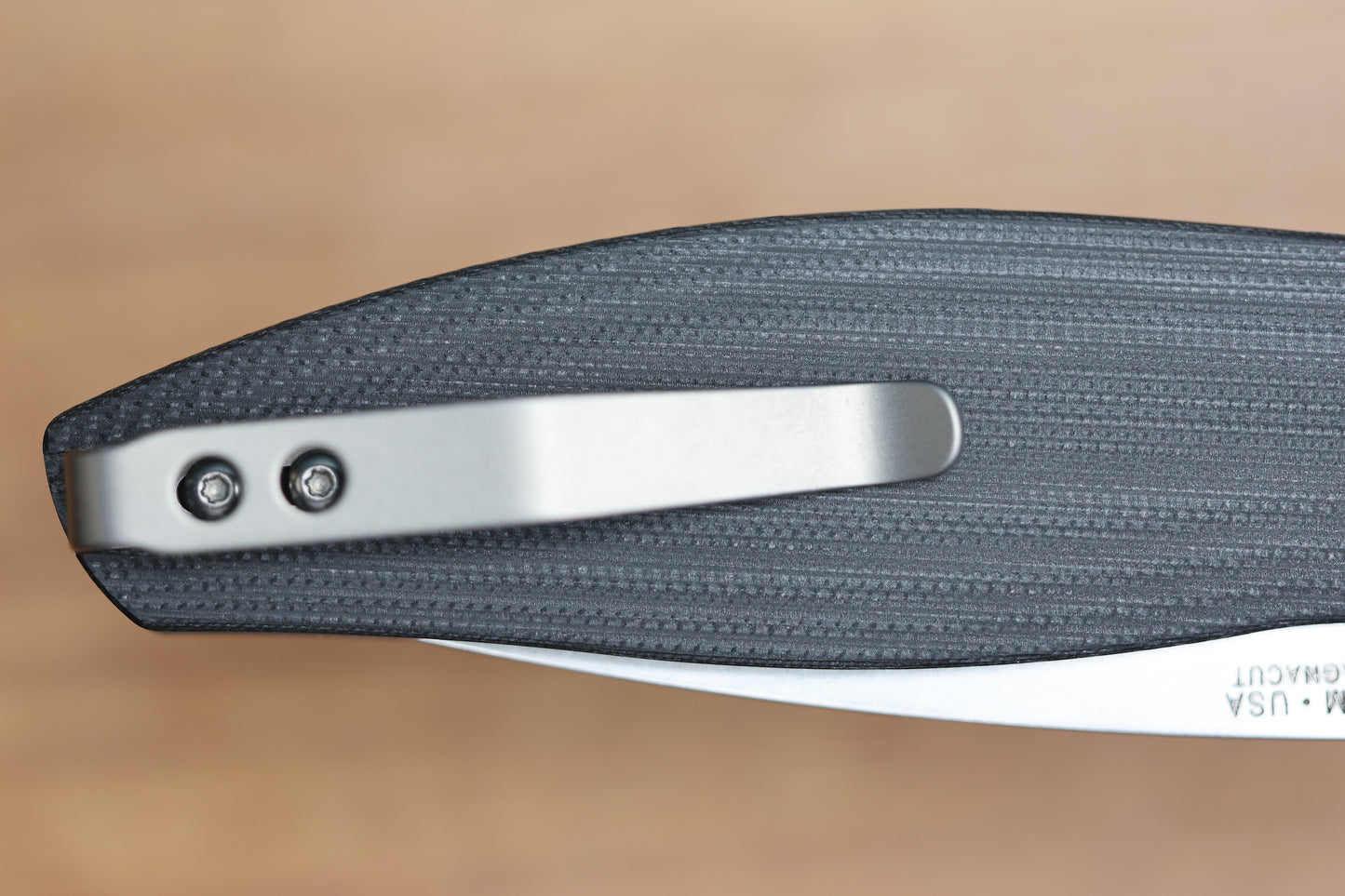 THREE RIVERS MANUFACTURING ATOM JET BLACK G10 MAGNACUT BLADE
