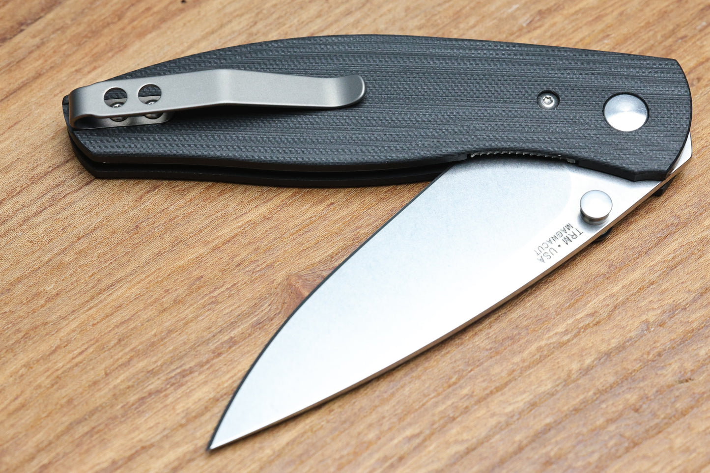 THREE RIVERS MANUFACTURING ATOM JET BLACK G10 MAGNACUT BLADE